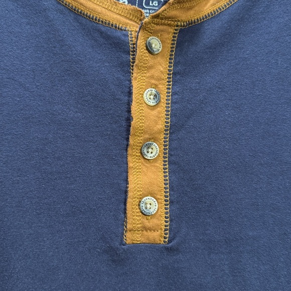 Legendary Whitetails Men's Recluse Henley SZ L Navy/tan EUC cotton layer fall - Picture 4 of 7